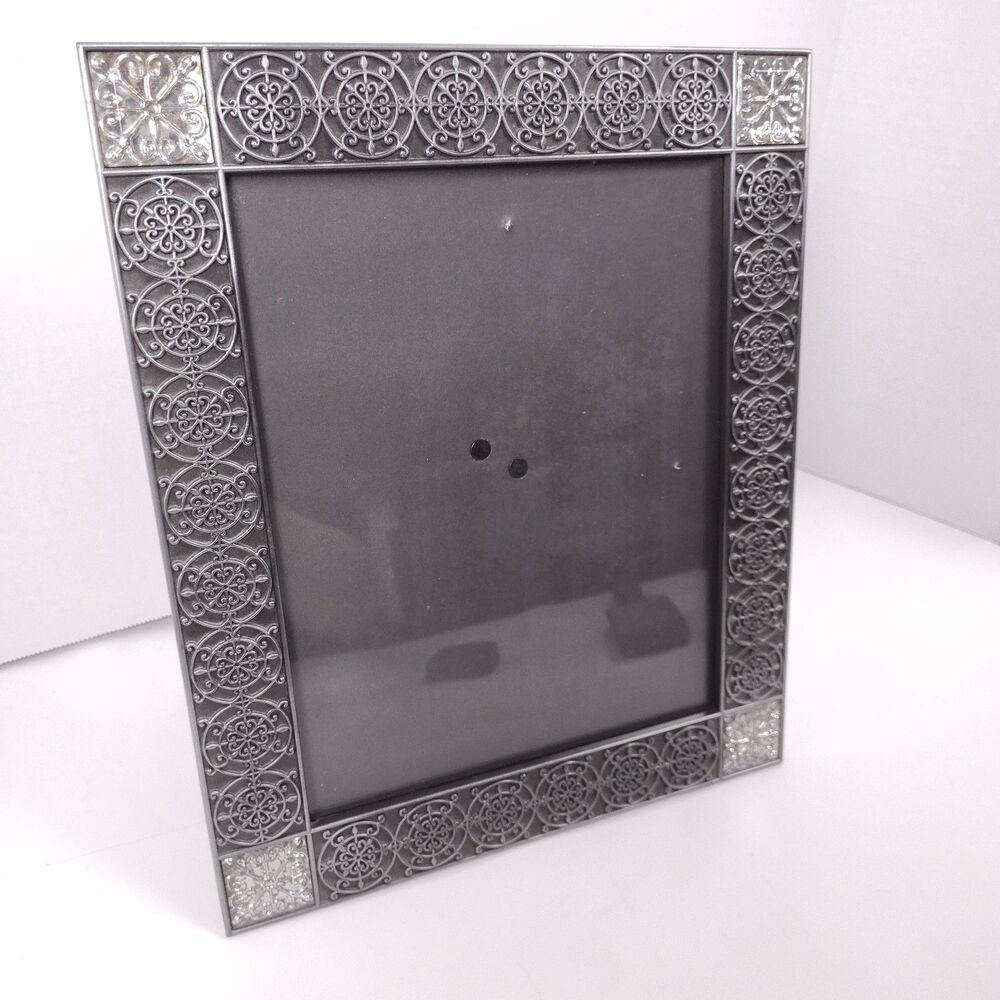 Wilton Large Silver Tone Ornate Art Deco Picture Frame Pewter - Picture 2 of 8